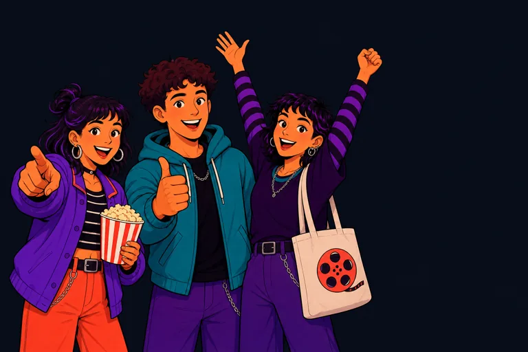 Tres personajes de Cine Posta festejan una recomendación.